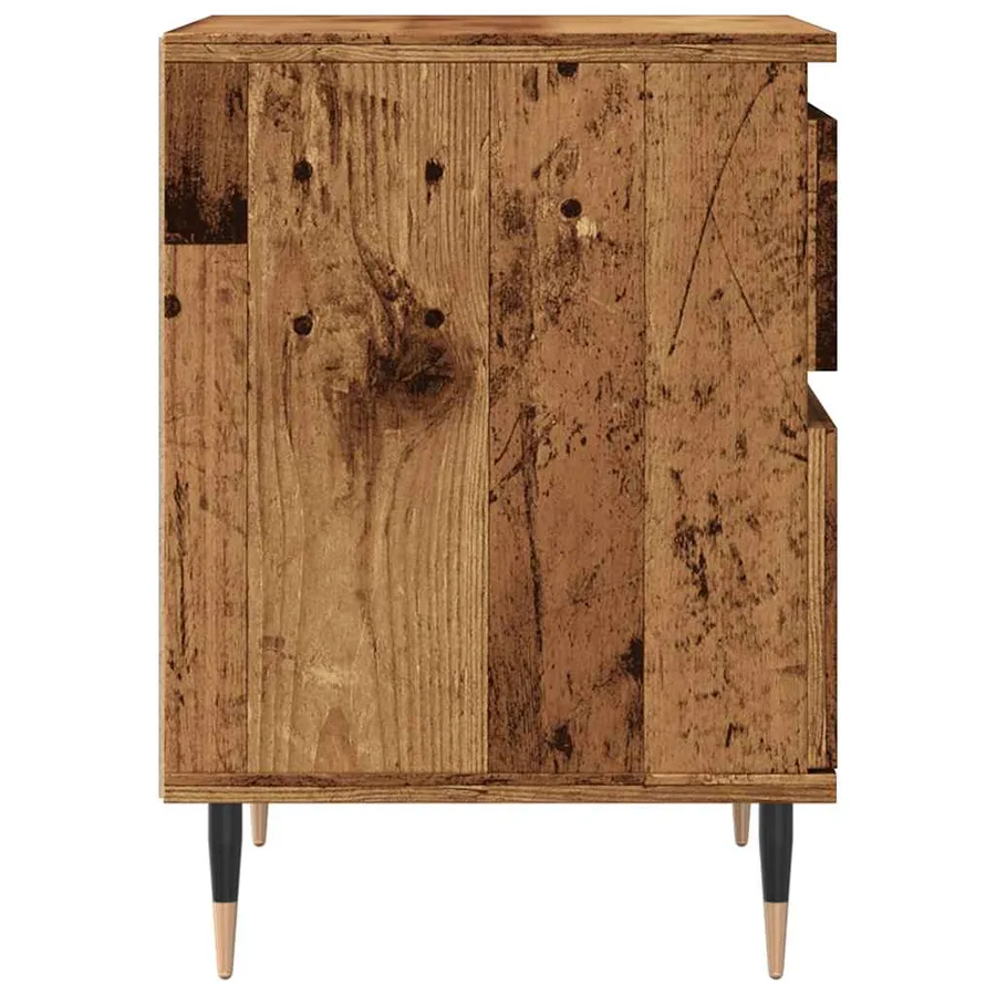 Table de chevet vieux bois 40x35x50 cm bois d’ingénierie - 7