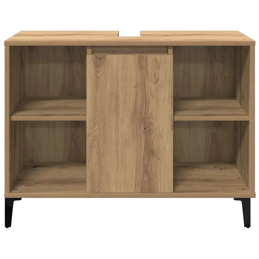 Armoire d'évier chêne artisanal 80x33x60 cm bois d'ingénierie - 5