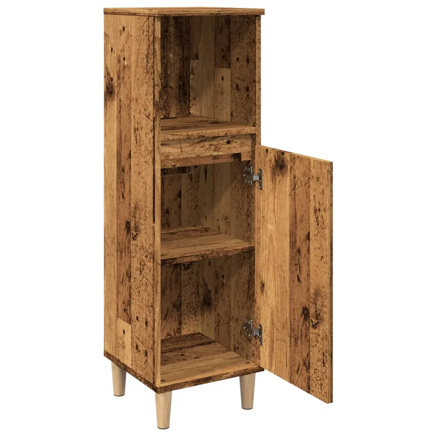 Armoire de salle de bain vieux bois 30x30x100cm bois ingénierie - 5
