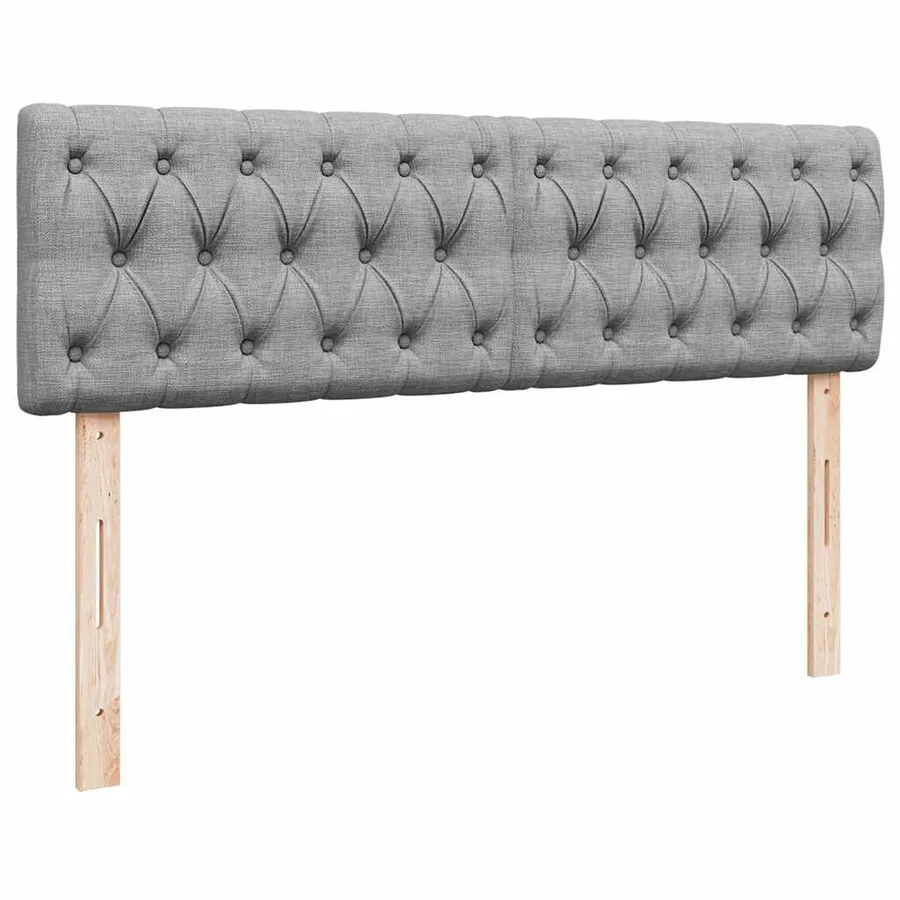 Lit ottoman avec matelas gris clair 140x190 cm tissu - 9