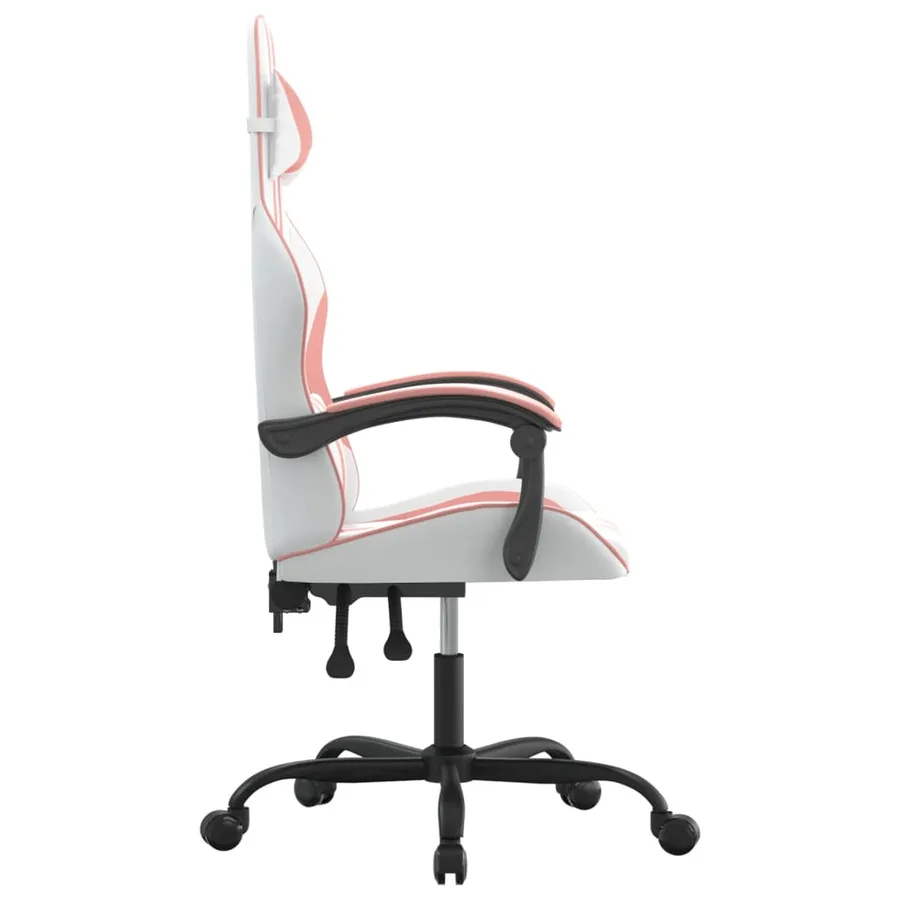 Chaise de jeu pivotante Blanc et rose Similicuir - 4