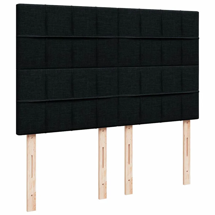 Cadre de lit ottoman avec matelas noir 140x190 cm tissu - 9
