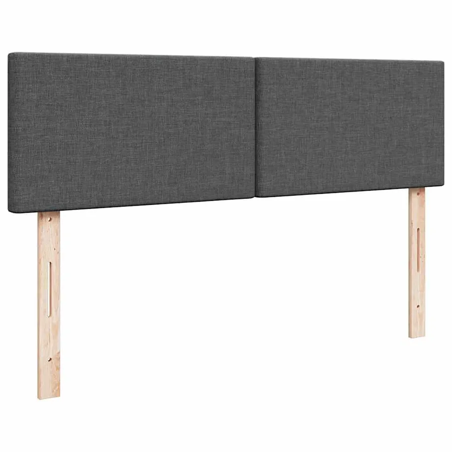 Lit ottoman avec matelas et LED gris foncé 140x190 cm tissu - 10