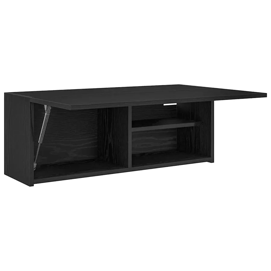 Armoire murale de bain noir 80x25x30 cm bois d'ingénierie - 5