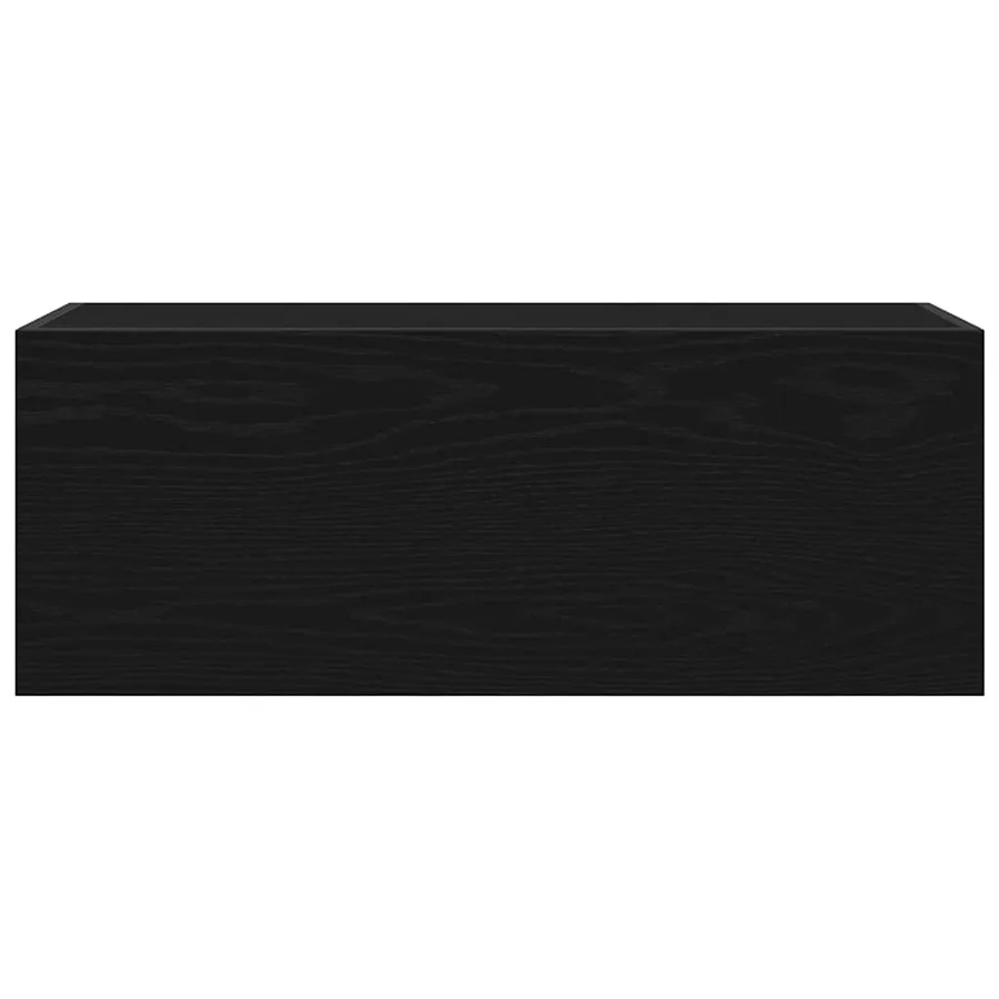 Armoire murale de bain noir 80x25x30 cm bois d'ingénierie - 6