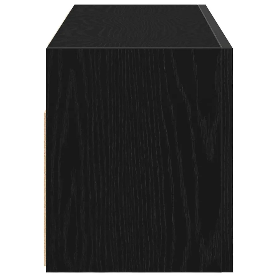 Armoire murale de bain noir 80x25x30 cm bois d'ingénierie - 7