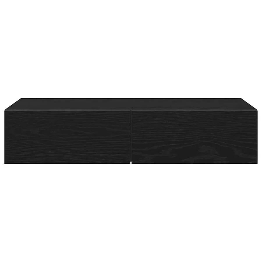 Étagère murale avec tiroirs noir 80x33x17 cm bois d'ingénierie - 4