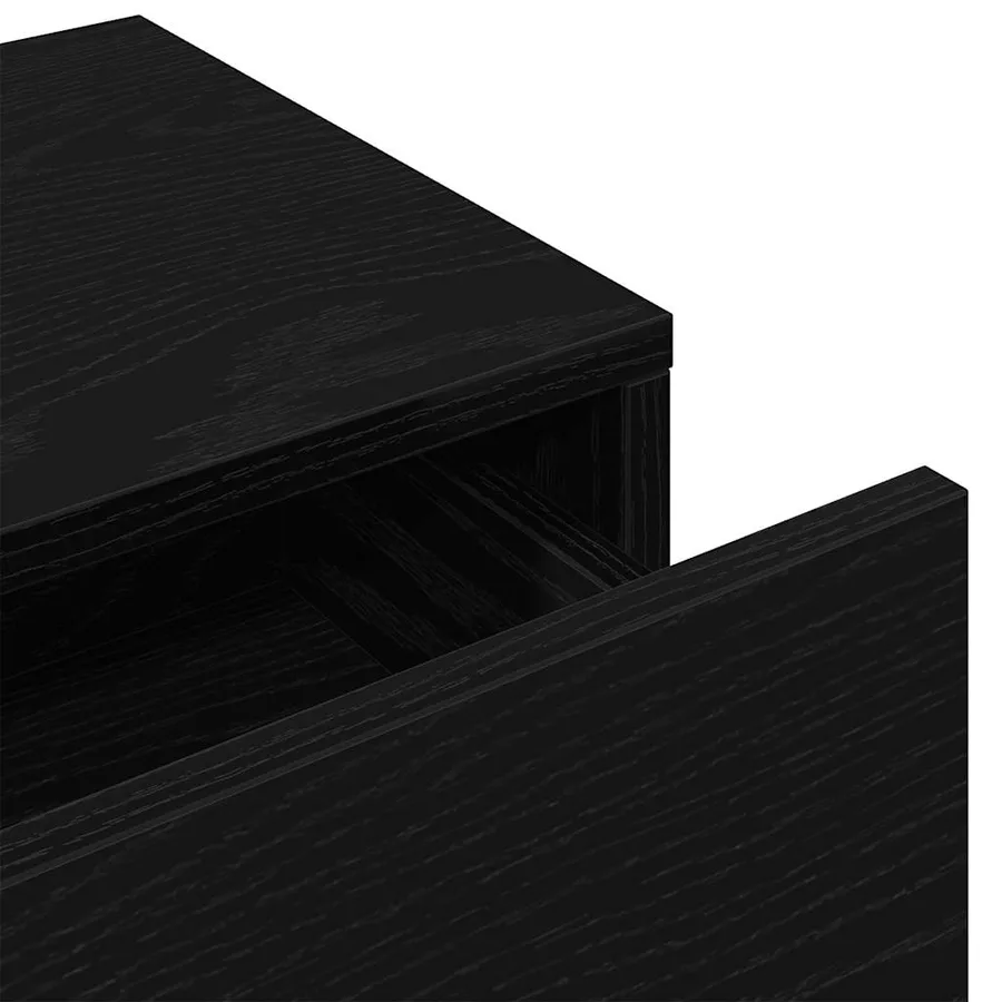 Étagère murale avec tiroirs noir 80x33x17 cm bois d'ingénierie - 8
