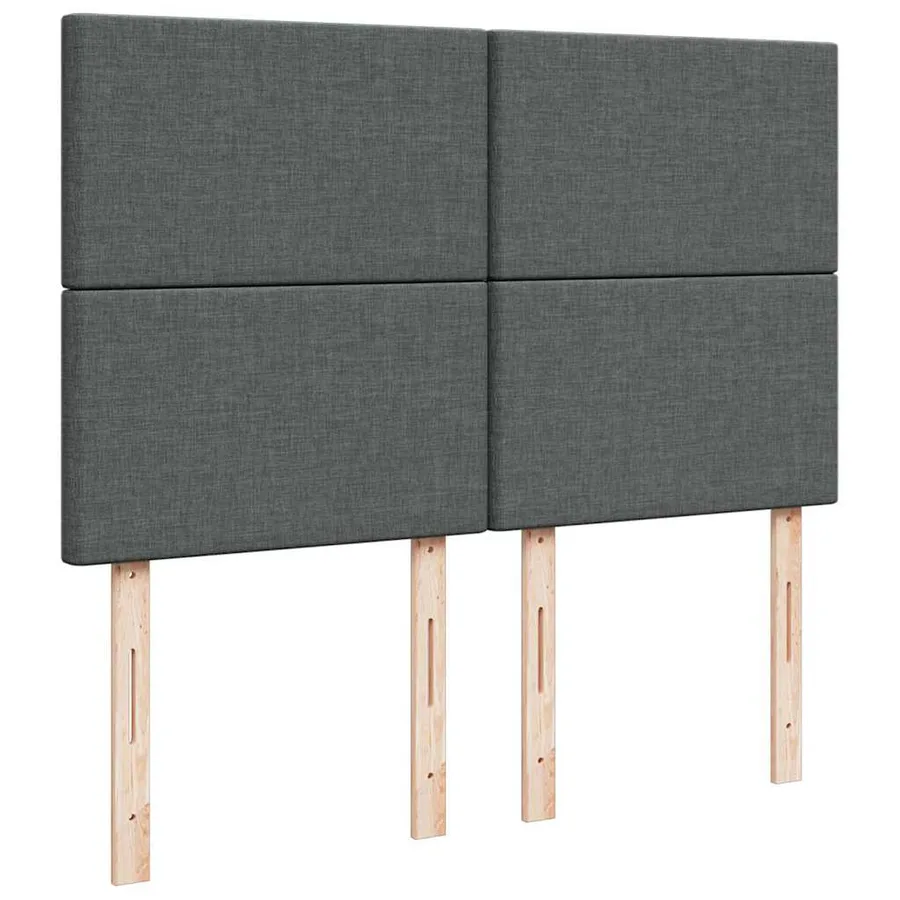 Cadre de lit ottoman avec matelas gris foncé 140x200 cm tissu - 10