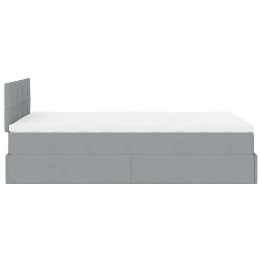 Lit ottoman avec matelas gris clair 120x190 cm tissu - 10