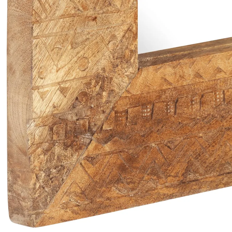 Miroir sculpté à la main 80x50x2,5 cm bois de manguier solide - 4