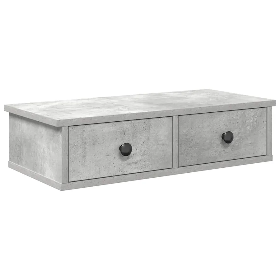 Étagère murale avec tiroirs gris béton bois d'ingénierie - 2