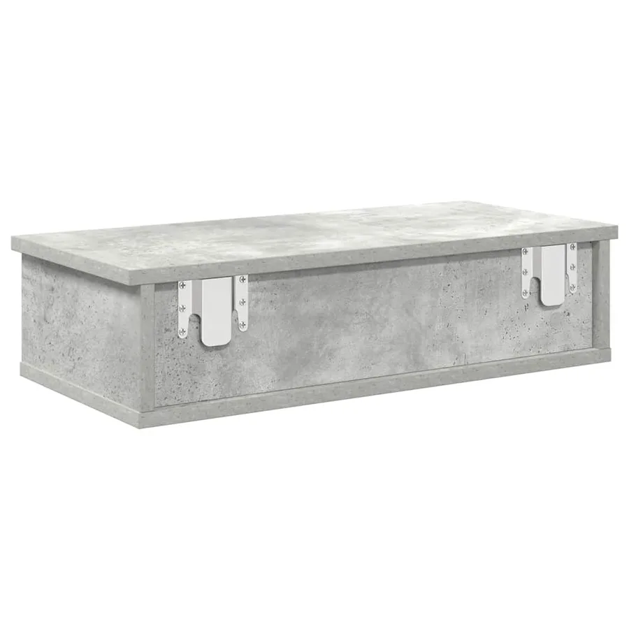 Étagère murale avec tiroirs gris béton bois d'ingénierie - 6