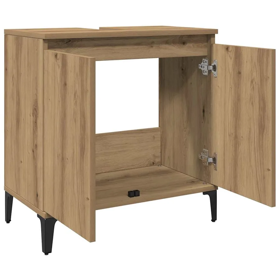Armoire d'évier chêne artisanal 58x33x60 cm bois d'ingénierie - 4
