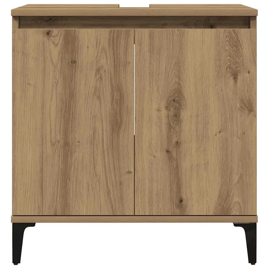 Armoire d'évier chêne artisanal 58x33x60 cm bois d'ingénierie - 5