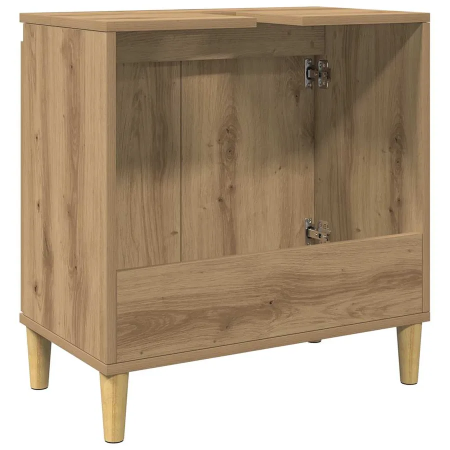 Armoire d'évier chêne artisanal 58x33x60 cm bois d'ingénierie - 7