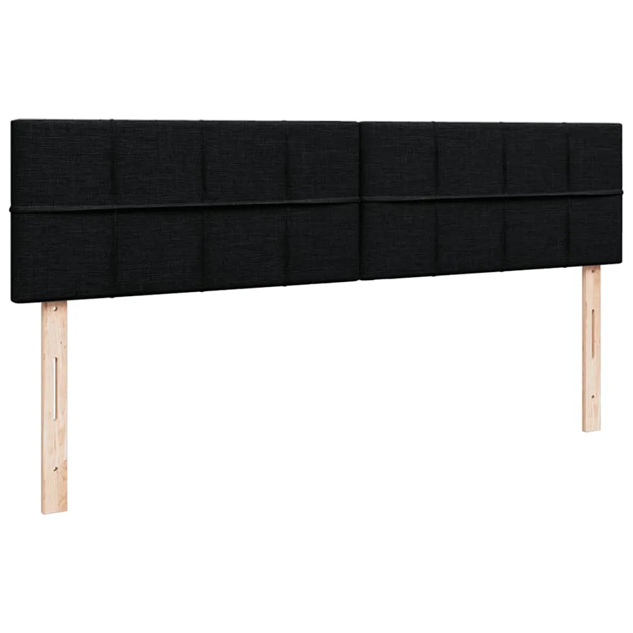 Cadre de lit ottoman avec matelas noir 200x200cm tissu - 9