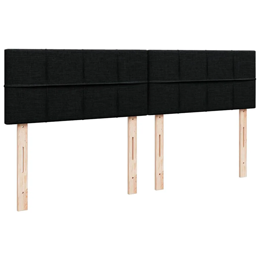Cadre de lit ottoman avec matelas noir 200x200cm tissu - 12