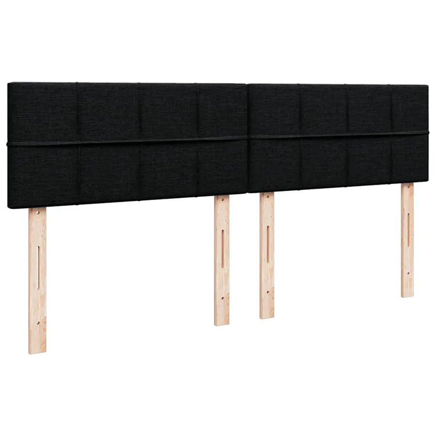 Cadre de lit ottoman avec matelas noir 200x200cm tissu - 13