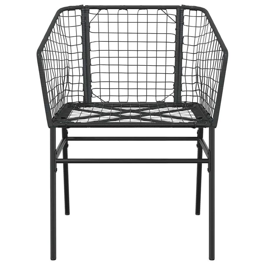 Ensemble à manger de jardin 5 pcs noir résine tressée verre - 5
