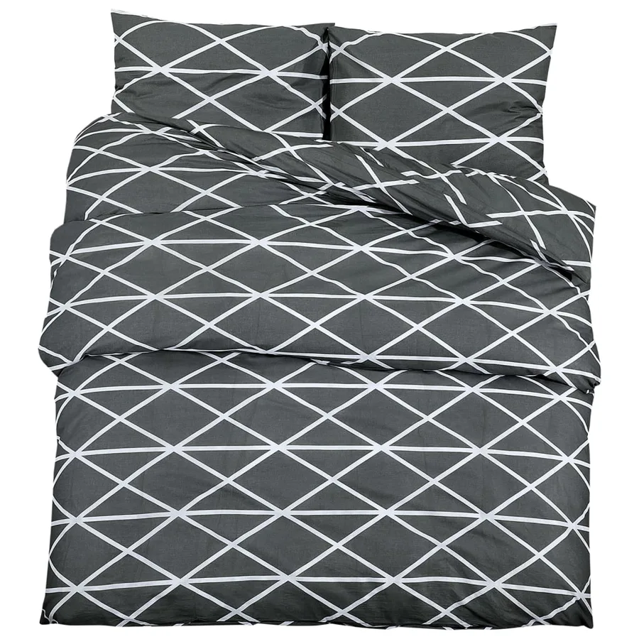Ensemble de housse de couette Gris 200x220 cm Coton - 2