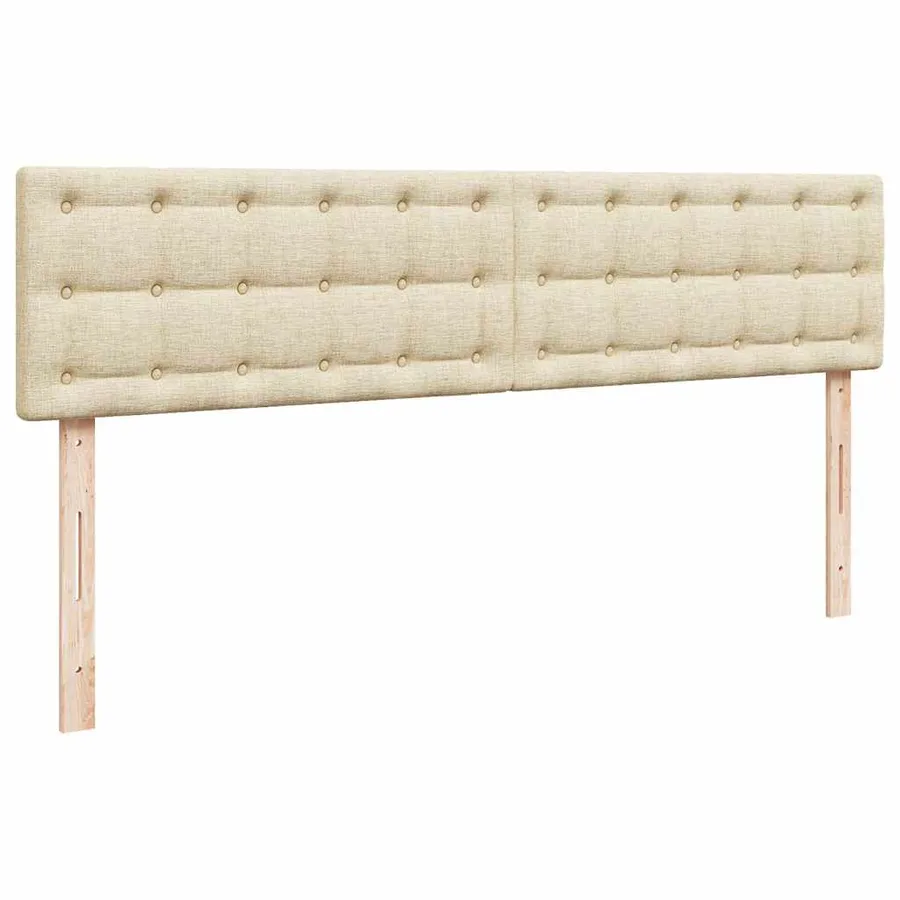 Cadre de lit ottoman avec matelas crème 200x200cm tissu - 9
