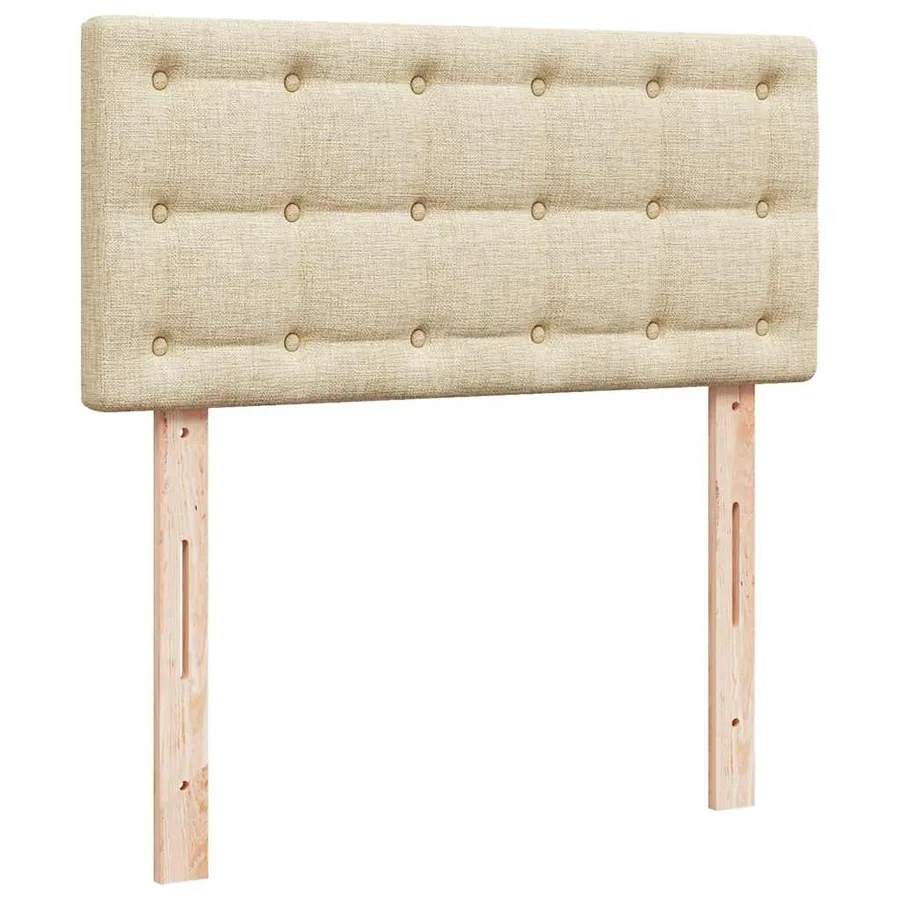 Cadre de lit ottoman avec matelas crème 200x200cm tissu - 10