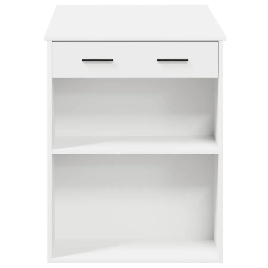 Bureau avec tiroir et étagère blanc bois d'ingénierie - 6
