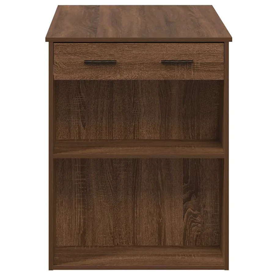 Bureau avec tiroir et étagère chêne marron bois d'ingénierie - 6