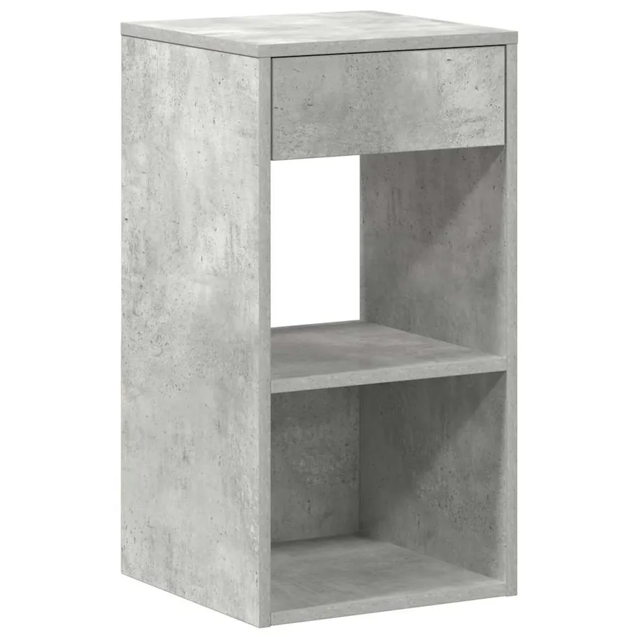 Tables de chevet avec tiroir 2 pcs gris béton 35x34x66,5 cm - 5