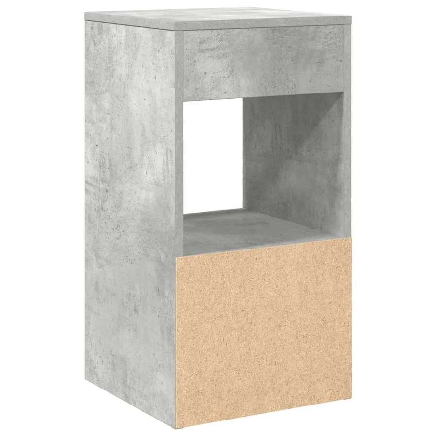 Tables de chevet avec tiroir 2 pcs gris béton 35x34x66,5 cm - 8