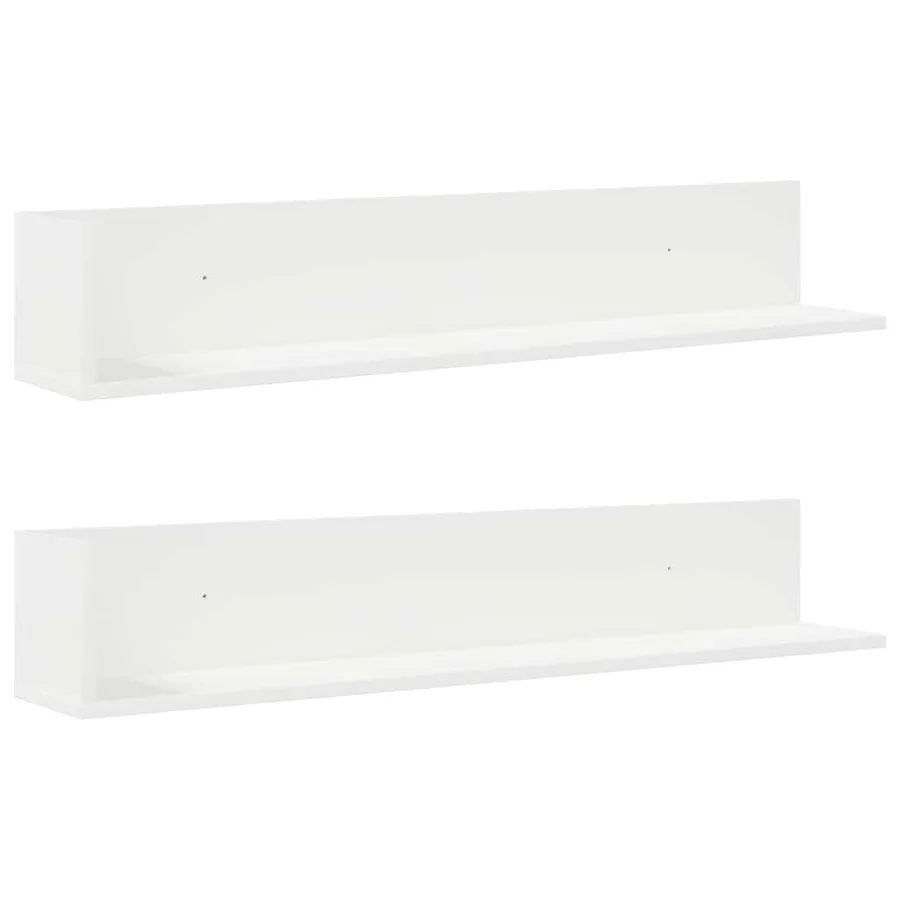 Étagères murales 2 pcs blanc 100x16,5x16,5 cm bois d'ingénierie - 2