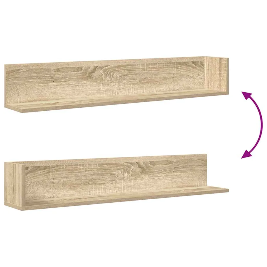 Étagères murales 2 pcs chêne sonoma 100x16,5x16,5 cm - 8
