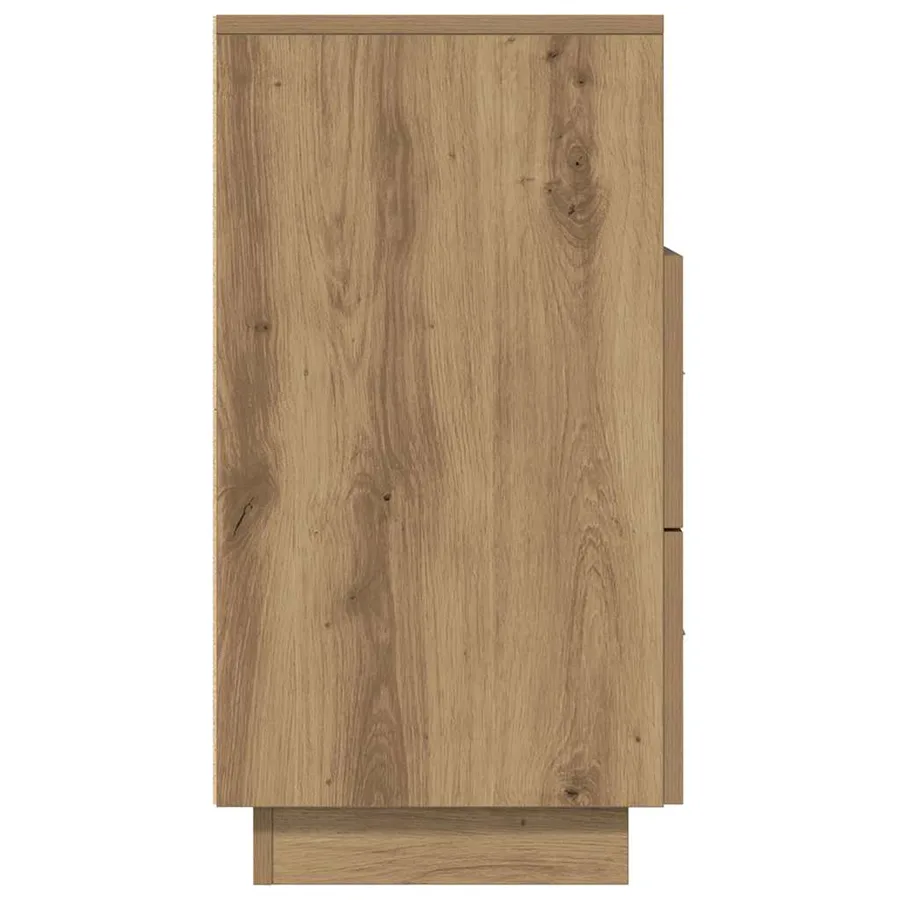 Table de chevet avec 2 tiroirs chêne artisanal 36x36x68 cm - 6