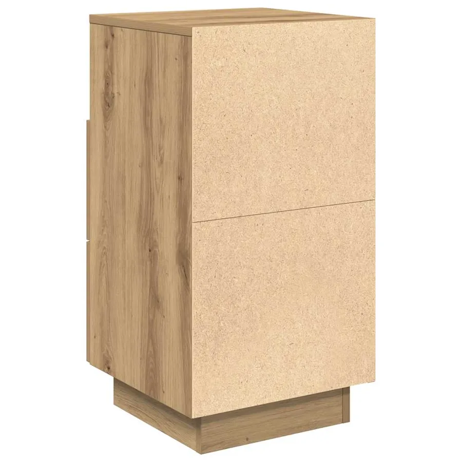 Table de chevet avec 2 tiroirs chêne artisanal 36x36x68 cm - 7