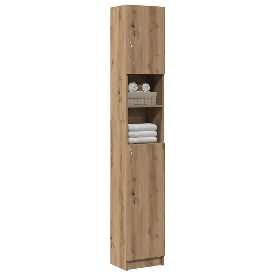 Meuble de salle de bain Chêne artisanal 32x25,5x190 cm Bois d'ingénierie - 3