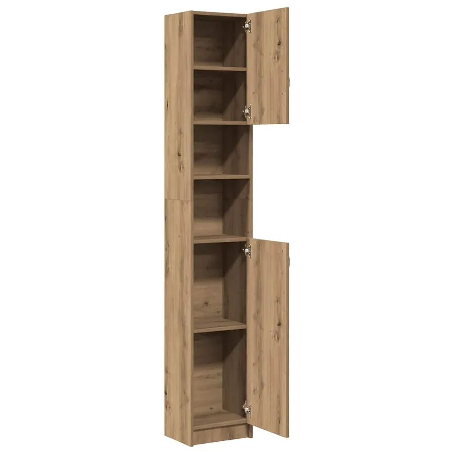 Meuble de salle de bain Chêne artisanal 32x25,5x190 cm Bois d'ingénierie - 8