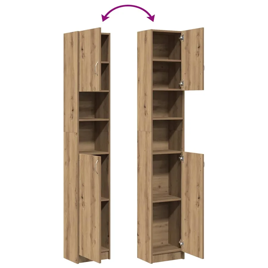 Meuble de salle de bain Chêne artisanal 32x25,5x190 cm Bois d'ingénierie - 9