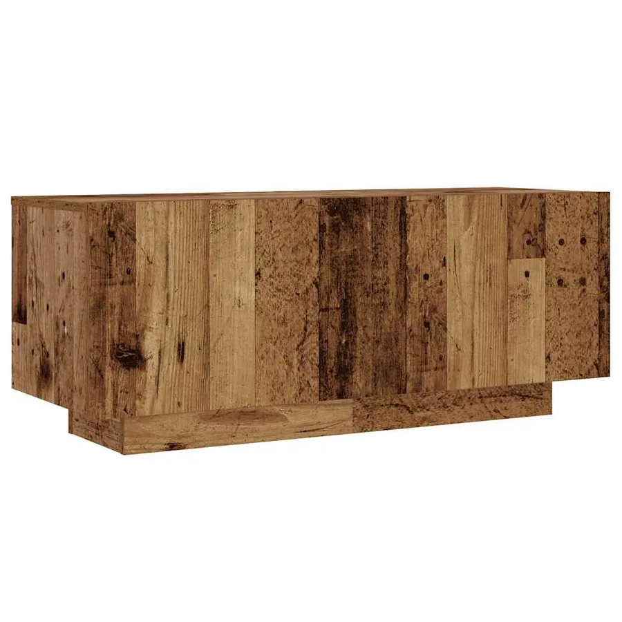 Meuble TV avec lumières LED vieux bois bois d'ingénierie - 8