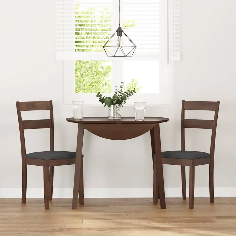 Chaises à manger coussins 2 pcs marron bois massif caoutchouc - 3