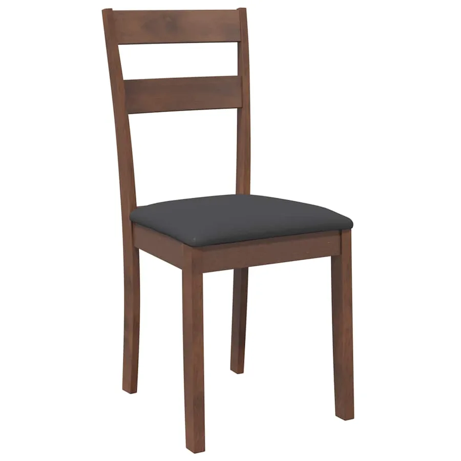 Chaises à manger coussins 2 pcs marron bois massif caoutchouc - 4