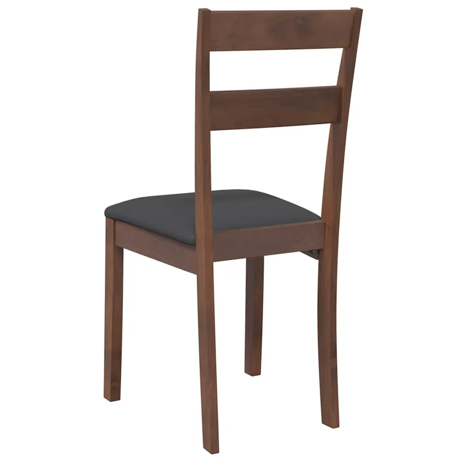 Chaises à manger coussins 2 pcs marron bois massif caoutchouc - 7