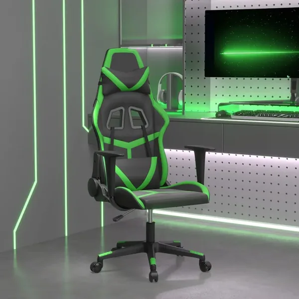 Chaise de jeu Noir et vert Similicuir