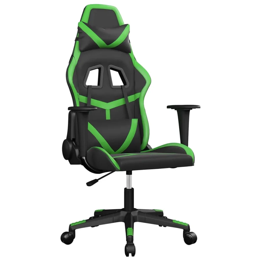 Chaise de jeu Noir et vert Similicuir - 2