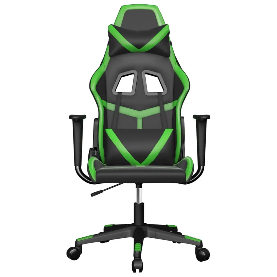 Chaise de jeu Noir et vert Similicuir - 3