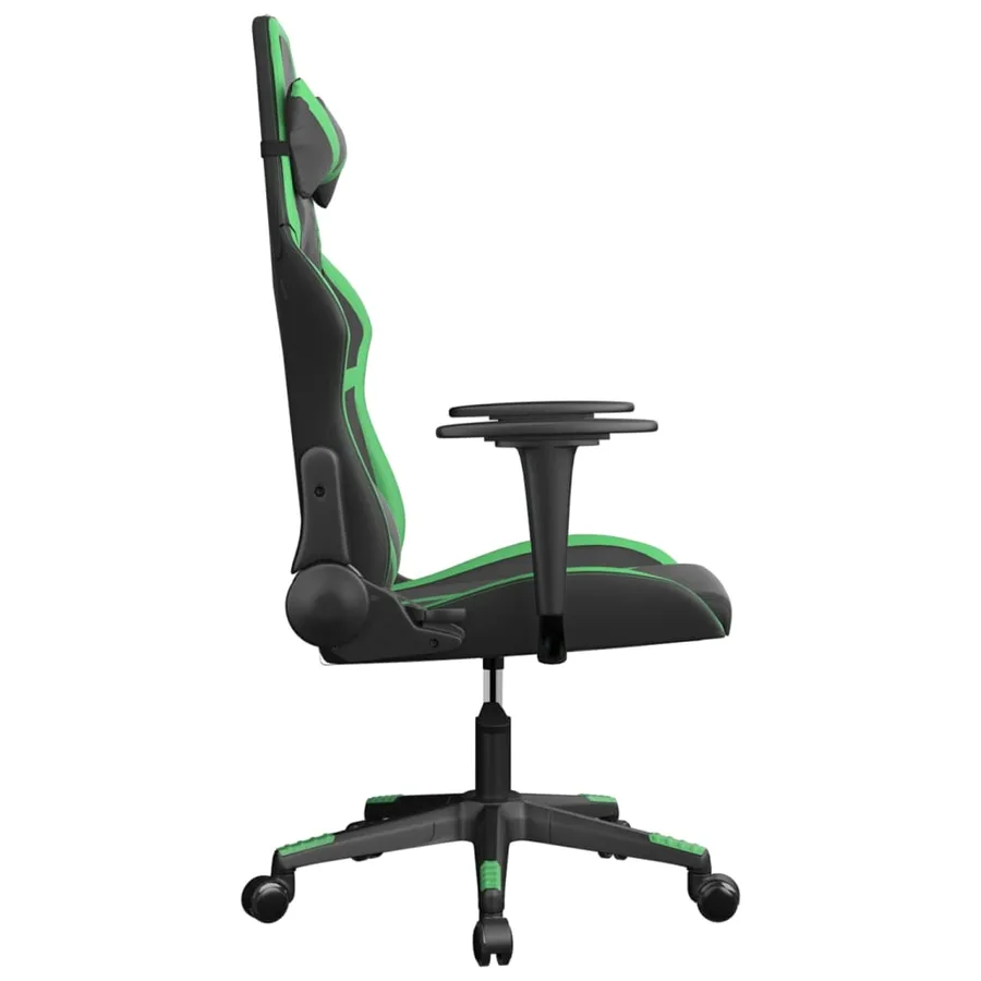 Chaise de jeu Noir et vert Similicuir - 4