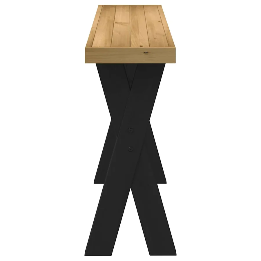 Table console NOAIN pieds en forme de X 120x30x75 cm massif pin - 4