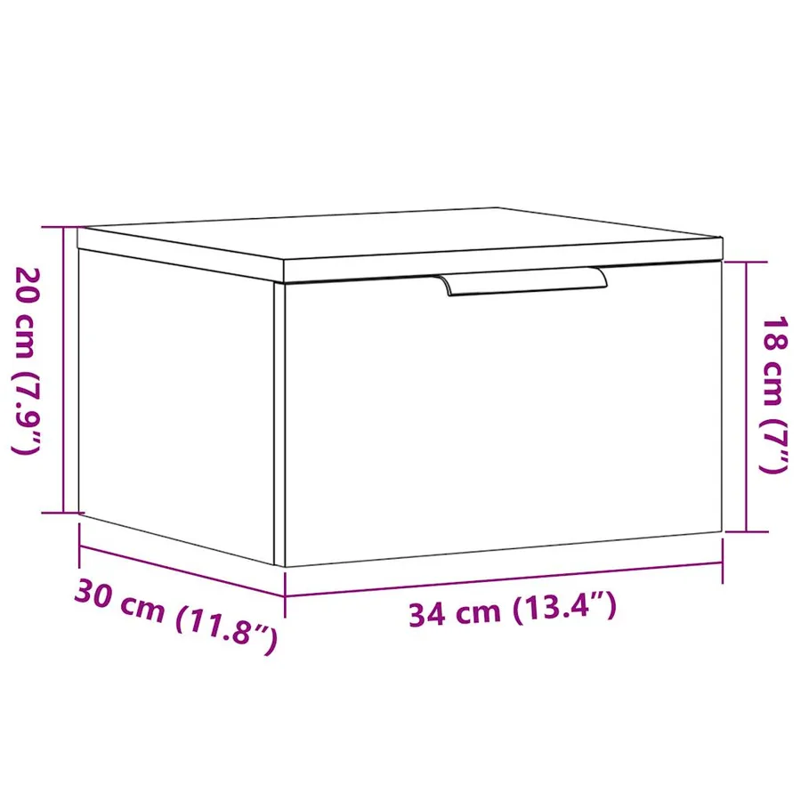 Table de chevet murale vieux bois 34x30x20 cm - 11
