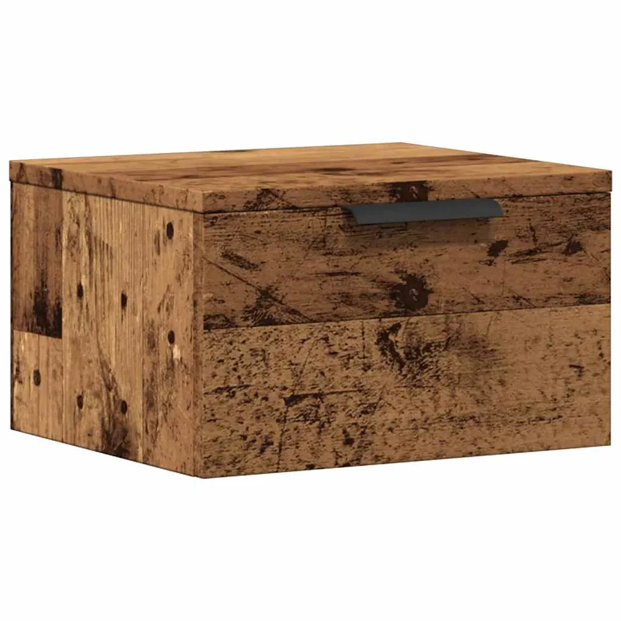 Table de chevet murale vieux bois 34x30x20 cm - 2