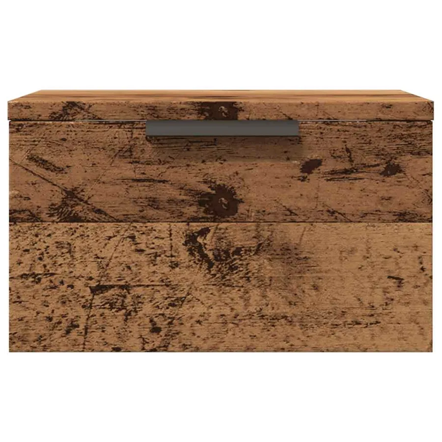 Table de chevet murale vieux bois 34x30x20 cm - 4